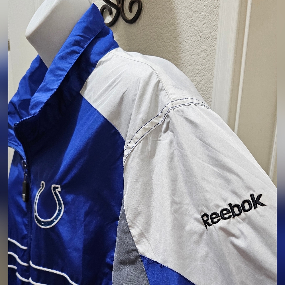 NFL Indianapolis Colts Team Apparel Reebok Windbreaker Jacket Mens Large EUC - Picture 4 of 15